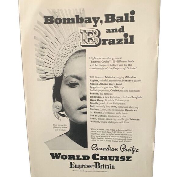 Vintage 1938 Canadian Pacific World Cruise Ad Advertisement - Picture 2 of 4